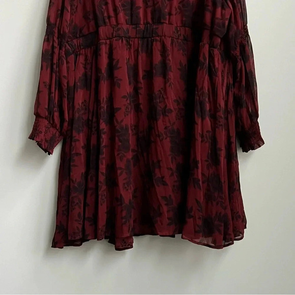 NEW TORRID Mini Turtleneck Crinkle Chiffon Pleated Dress Plus Size 5X Burgundy - Picture 11 of 16